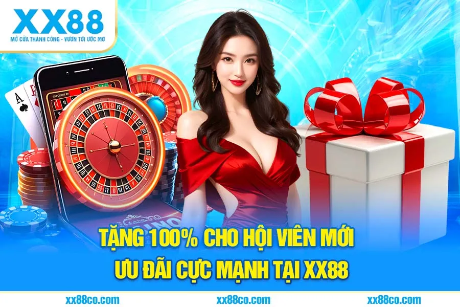Tặng 100% Cho Hội Viên Mới – Ưu Đãi Cực Mạnh Tại XX88